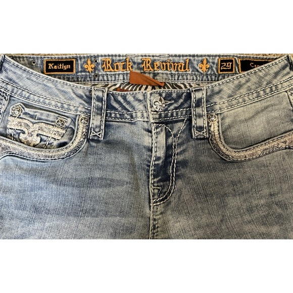 Rock Revival Women's Kaitlyn Low Rise Capri Jeans Size 29 - Picture 2 of 6
